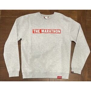 The Marathon TMC Bar Men’s Sweater Crew Grey Red Sweatshirt Size M NWOT
